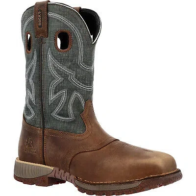 Pre-owned Rocky Hi-wire 11” Waterproof Western Boot In Brown