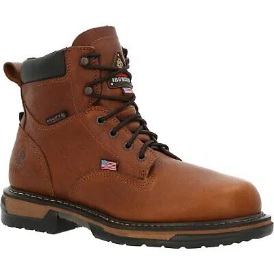Pre-owned Rocky Ironclad Waterproof Work Boots In Brown