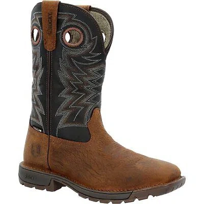Pre-owned Rocky Legacy 32 Steel Toe Waterproof Western Boot In Brown