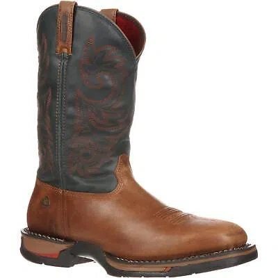 Pre-owned Rocky Long Range Waterproof Western Boot In Saddle Brown And Navy