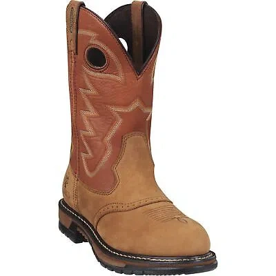 Pre-owned Rocky Men's 11in. Branson Saddle Roper Waterproof Western Boot - Brown, Size 11