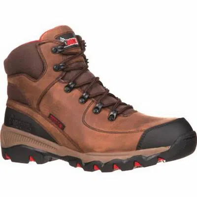 Rocky Men's Adaptagrip Composite Toe Waterproof Work Boot In Brown In Multi