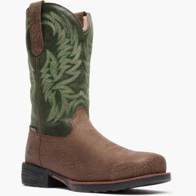 Rocky Men's Bronco Composite Toe Western Boot - Medium In Brown And Green