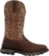 Rocky Men's Carbon Toe Pull On Work Boot In Dark Brown In Brown