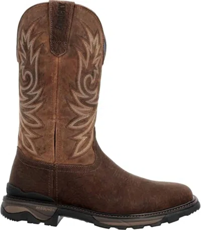 Rocky Men's Carbon Toe Pull On Work Boot In Dark Brown