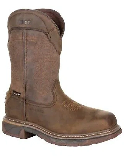 Pre-owned Rocky Men's Iron Skull Waterproof Western Work Boot - Composite Toe - Rkw0288 In Brown