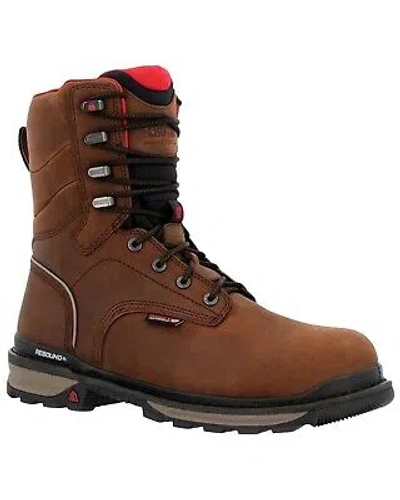 Pre-owned Rocky Men's Rams Horn Waterproof 8" Lace-up Work Boot Composite Toe - Rkk0394 In Brown