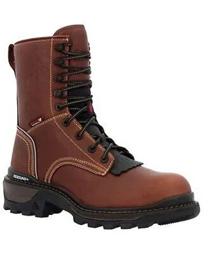 Pre-owned Rocky Men's Rams Horn Waterproof Lace-up Logger Work Boot - Composite Toe Brown