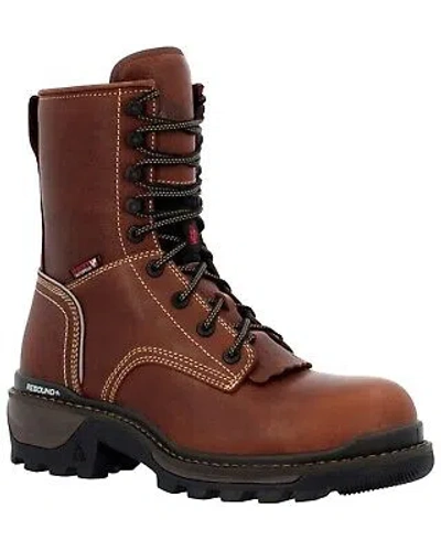 Pre-owned Rocky Men's Rams Horn Waterproof Logger Work Boot - Rkk0395 In Brown