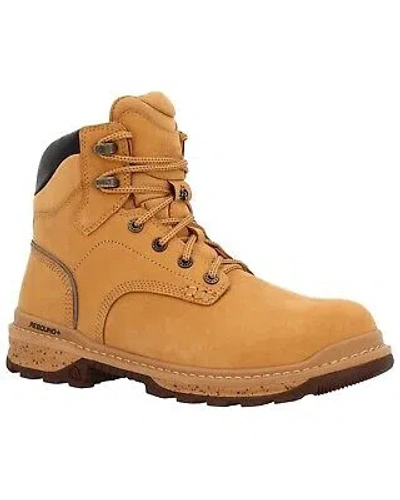 Pre-owned Rocky Men's Rams Horn Waterproof Work Boot - Composite Toe - Rkk0392 In Beige