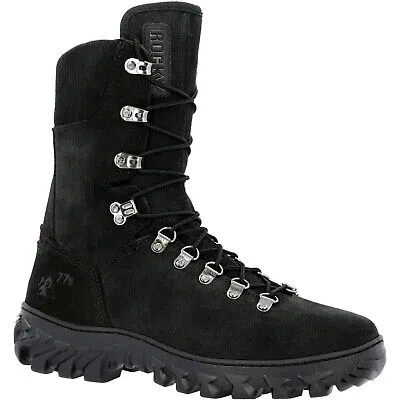 Pre-owned Rocky Mens Code Red Wildlands 77 Black Leather Firefighter Boots