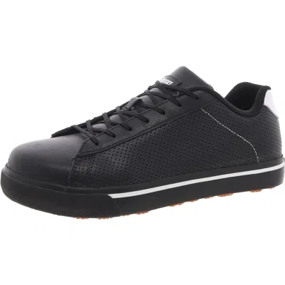 Rocky Mens Slip Resistant Leather Work & Safety Shoes In Black