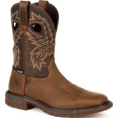 Pre-owned Rocky Original Ride Flx Waterproof Western Boot In Brown