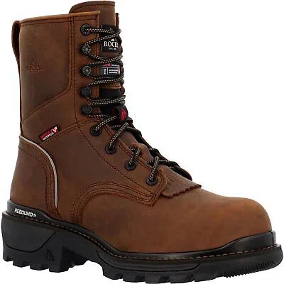 Pre-owned Rocky Rams Horn Logger 800g Insulated Work Boot In Crazy Horse
