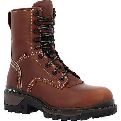 Pre-owned Rocky Rams Horn Logger Composite Toe Waterproof 400g Insulated Work Boot In Brown