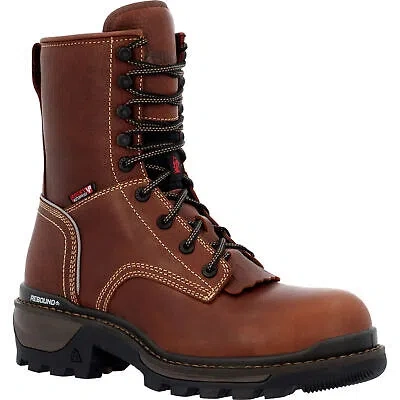 Pre-owned Rocky Rams Horn Waterproof Logger Boot In Brown