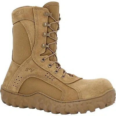 Pre-owned Rocky S2v Side Zip Composite Toe Tactical Military Boot In Brown