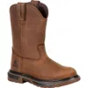 Rocky Waterproof Padded Kid's Flx Waterproof Western Boot In Brown