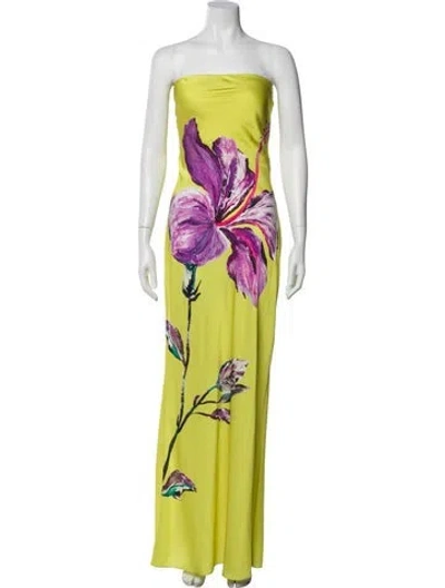 Pre-owned Rococco Sands Floral Print Long Dress In Green