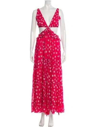Pre-owned Rococco Sands Floral Print Long Dress In Pink