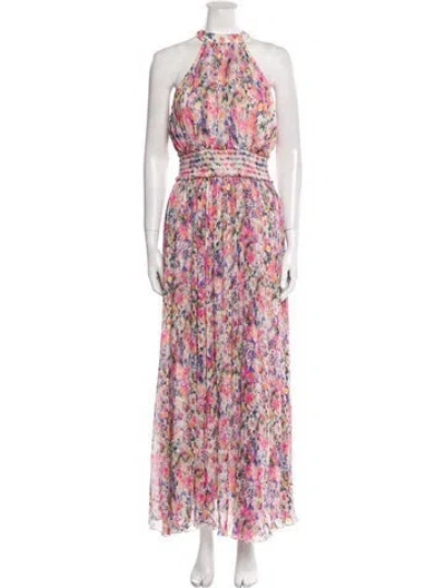 Pre-owned Rococco Sands Floral Print Long Dress In Pink