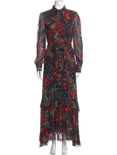 Pre-owned Rococco Sands Floral Print Long Dress W/ Tags In Multi