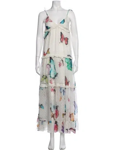 Pre-owned Rococco Sands Floral Print Long Dress W/ Tags In Multi