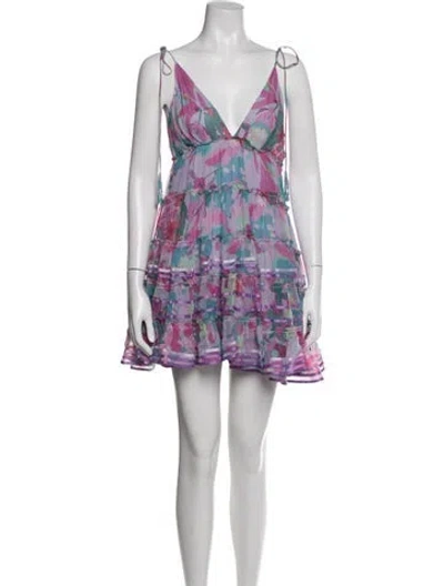 Pre-owned Rococco Sands Floral Print Mini Dress In Purple