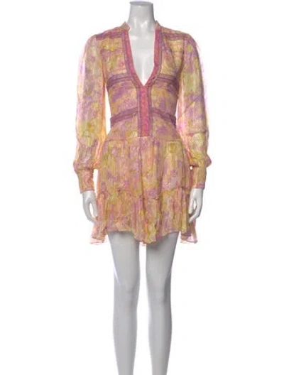 Pre-owned Rococco Sands Floral Print Mini Dress In White