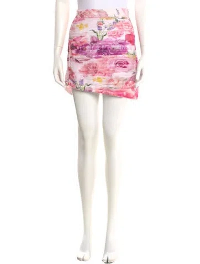 Pre-owned Rococco Sands Floral Print Mini Skirt In Pink