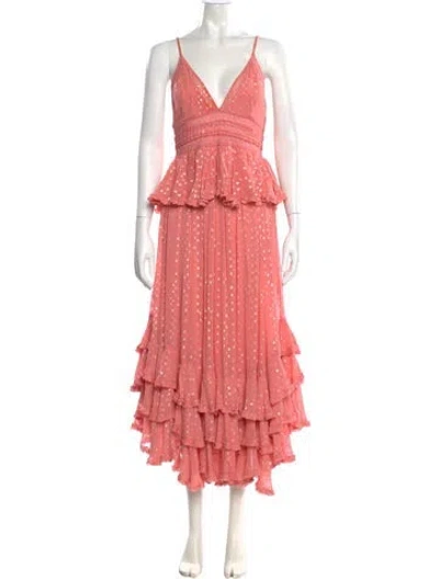 Pre-owned Rococco Sands Lace Pattern Long Dress In Pink