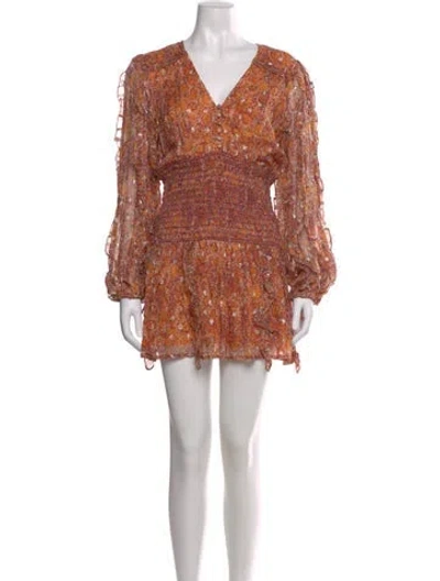Pre-owned Rococco Sands Paisley Print Mini Dress In Orange