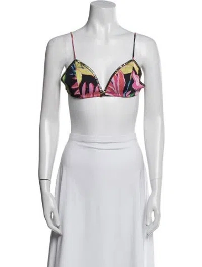 Pre-owned Rococco Sands Printed Crystal Embellishments Top W/ Tags In Pink