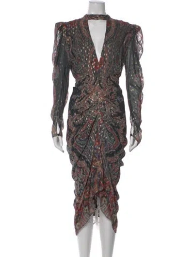 Pre-owned Rococco Sands Printed Long Dress In Multi
