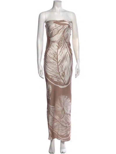 Pre-owned Rococco Sands Printed Long Dress In Neutral