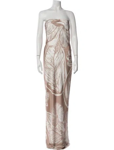 Pre-owned Rococco Sands Printed Long Dress In Neutral