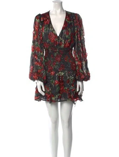 Pre-owned Rococco Sands Printed Mini Dress In Black