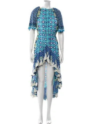 Pre-owned Rococco Sands Silk Long Dress In Blue