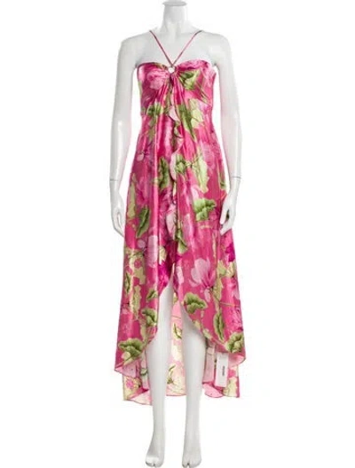 Pre-owned Rococco Sands Silk Long Dress In Pink
