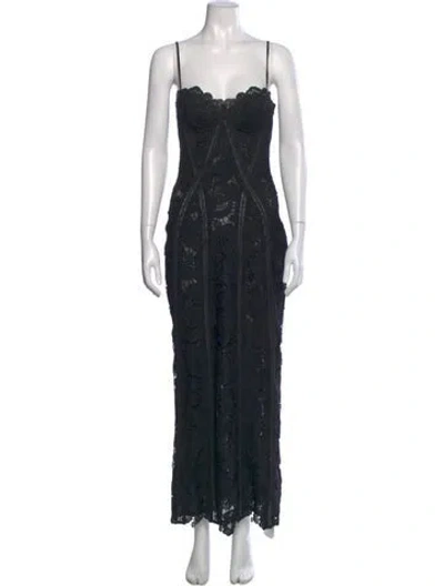 Pre-owned Rococco Sands Square Neckline Long Dress In Black