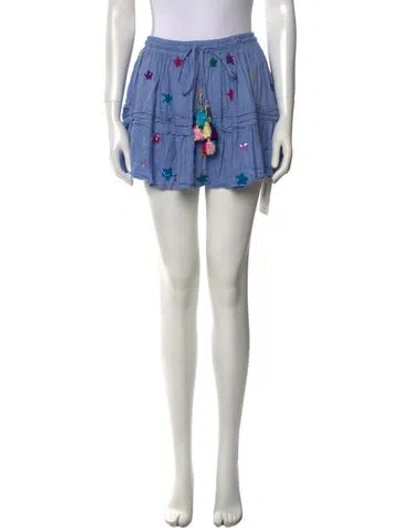 Pre-owned Rococco Sands Tassel Accents Mini Skirt In Blue