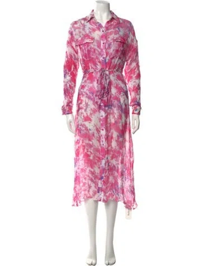 Pre-owned Rococco Sands Tie-dye Print Long Dress In Pink