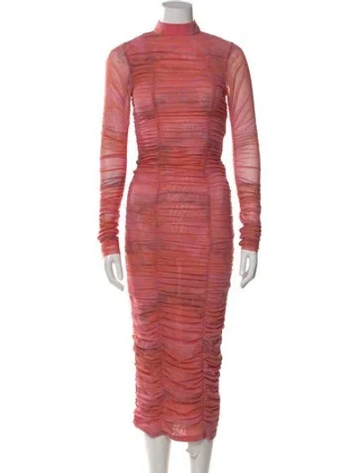 Pre-owned Rococco Sands Tie-dye Print Midi Length Dress In Pink