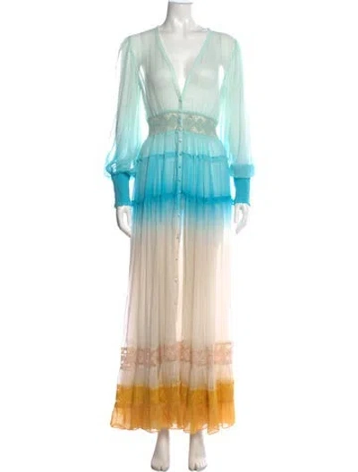 Pre-owned Rococco Sands V-neck Long Dress In Multi