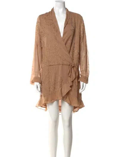 Pre-owned Rococco Sands V-neck Mini Dress In Neutral