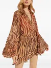 Rococo Sand Aine Animal-pattern Mini Dress In Brown