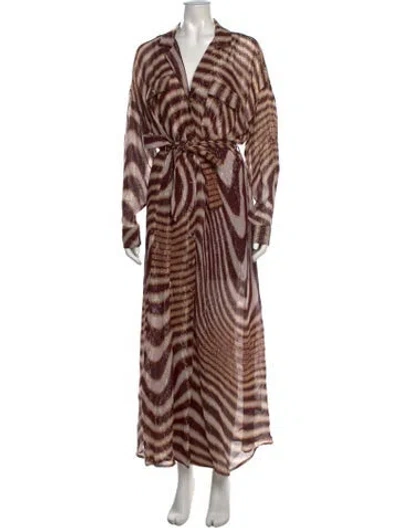 Pre-owned Rococo Sand Animal Print Long Dress