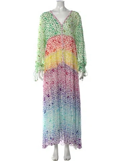 Pre-owned Rococo Sand Animal Print Long Dress In Multi