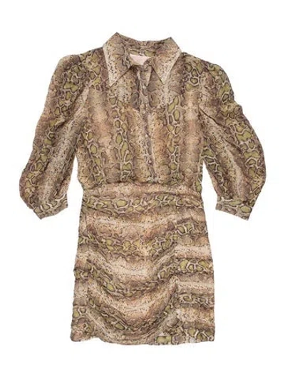 Pre-owned Rococo Sand Animal Print Midi Length Dress W/ Tags In Neutral