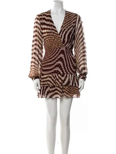 Pre-owned Rococo Sand Animal Print Mini Dress In Multicolor